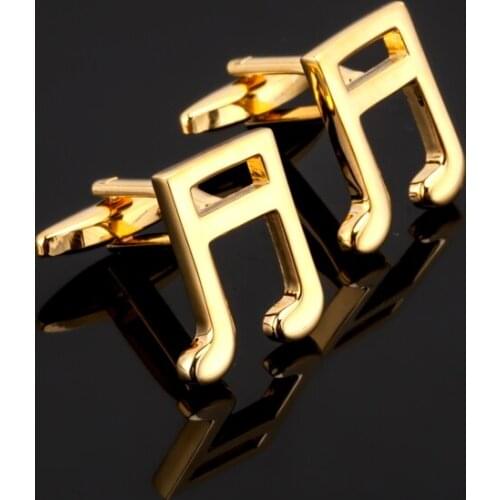 High quality gold star music symbols Cufflinks copper material gift for Christmas mens shirt Cufflinks wholesale manufact