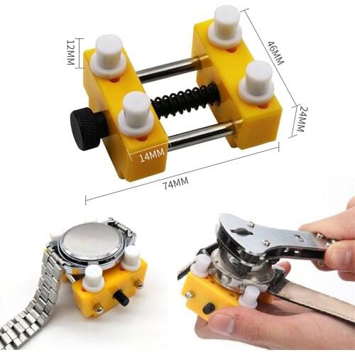Yellow Holder Adjustable Watchmaker Repair Tool Watch Back Case Cover Opener
