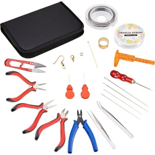 1 Set Jewelry Making Supplies Kit - Jewelry Repair Tools with Accessories Jewelry Pliers Findings and Beading Wires for Adult