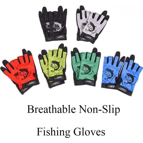 1 Pair 3 Cut Finger Anti-slip Gloves Non-Slip Fishing Gloves Outdoor Sport Neoprene Protection Fish Equipment Pesca