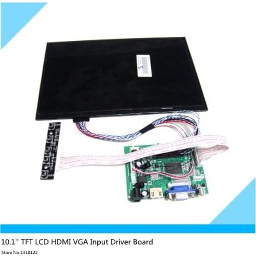 10.1''inch LCD High resolution 1280x800 Screen Display LCD TFT Monitor Remote Driver Control Board 2AV HDMI VGA for Rasbperry Pi