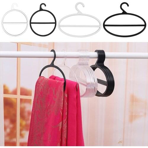 10PCS Multi Purpose Plastic Circle Scarf Hanger Tie Clothes Storage Racks Closet Organizer Portable Space Saving