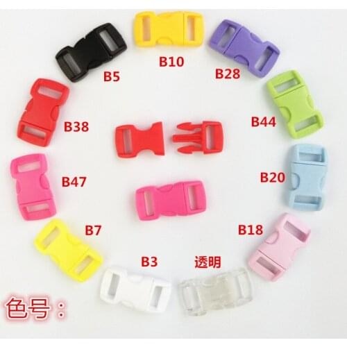10000PCS Colorful 3/8" Plastic Side Release Buckle Parachute 550 Cord Paracord Bracelet Curved Dog Collar Strap Bag Accessories
