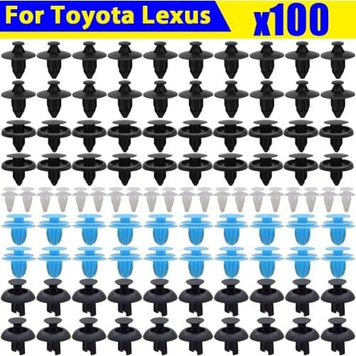 100X Push Pin Rivets Car Body Trim Clips 5 Sizes Auto Bumper Hood Door Panel Fender Splash Guard Mud Flap Lining Fastener Screw