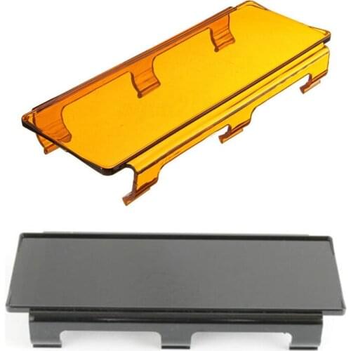 2 Pcs 8 Inch Curved LED Work Light Bar Lens Cover ATV UTV Offroad 4WD, Black & Amber