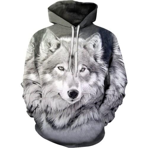 2020 new wolf hoodie mens hoodie autumn and winter hip hop hoodie casual brand 3D wolf hoodie womens hoodie