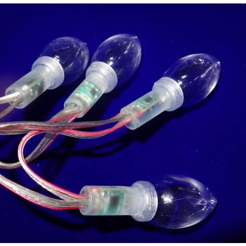 50nodes addressable RGB C9 DC12V WS2811 LED Christmas pixel string light;6inches(15cm) wire spacing;all CLEAR wire;IP68