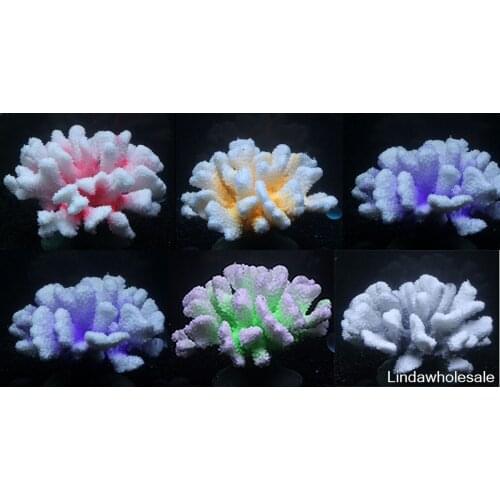 Aquarium decoration,Simulated luminous coral,Plastic coral.The coral base is made of resin .1pcs/lot