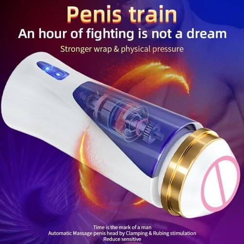 Automatic Male Masturbator Cup Space Masturbation HandsFree Powerful Thrusting Mode Real Vagina Pocket Sex Toy for Men