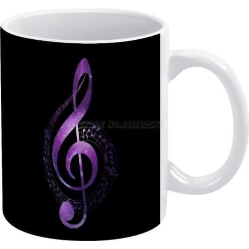 Galaxy Music Treble Clef White Mug Vintage Mug New Unisex Size Mug Music Galaxy Clef Treble Clef Stars Treble Space Musical Note