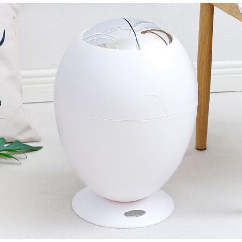 White Automatic Trash Can Smart Sensor Office Kitchen Touchpad Storage Bin Plastic Round Cubo Basura Waste Bins with Lid EB50TC