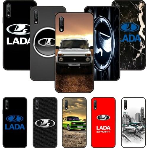 Phone Case For Huawei Honor 9X 10 9 20 8X 8A 8S 7X 7A i A Pro Play Lite Black Cover Hoesjes Art Back Silicone Lada Russian Car