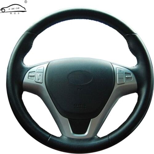 Genuine Leather car steering wheel Cover for Hyundai Rohens Coupe 2009 Rohens Coupe/dedicated Steering-Wheel Handlebar Braid