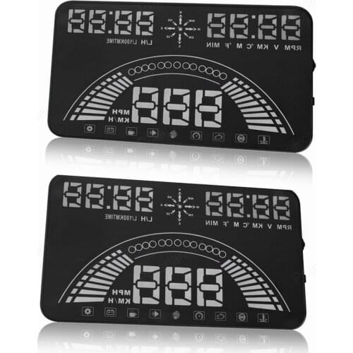 Overspeed alarm Digital Voltage Ometer S7 Smart 5.8" HD Windshield Projector HUD display OBD2+GPS System Car Head up display