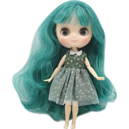 NO.210BL1206 Nude middie blyth joint doll Green hair Transparent face suitable DIY gift for girl like the icy doll middle blyth