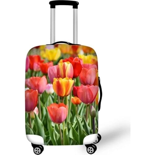 Flower Tulip travel accessories suitcase protective covers 18-30 inch valigia elastic luggage dust cover case stretchable bag
