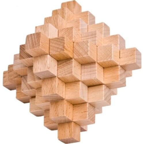High Difficulty Level IQ Wooden Burr Interlocking Puzzle Brain Teaser Game for Adults