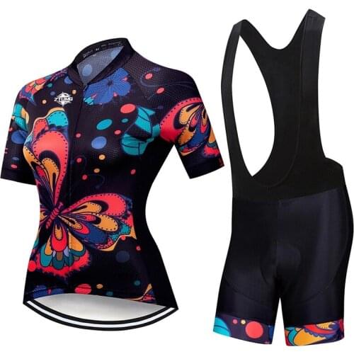 Personality Cycling Jersey Set for Women Tight Bicycle Clothing Skinsuit Summer Breathable Riding MTB Suit Maillot Ropa Ciclismo