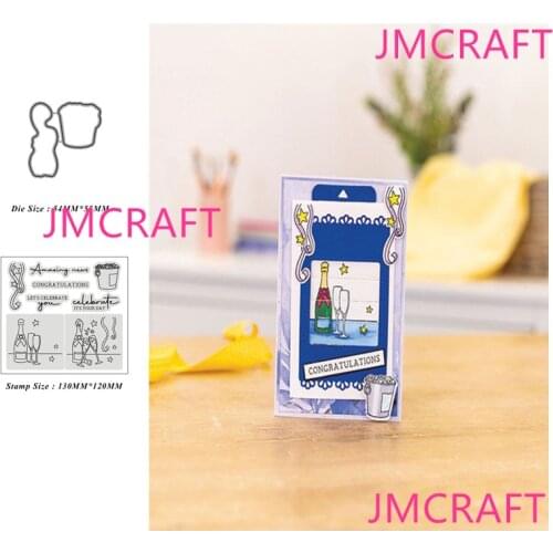 JMCRAFT New Wine Glass Metal Cutting Dies Stencils Stamp For DIY Scrapbooking Photo Album Decorative Embossing Paper DIY Cards