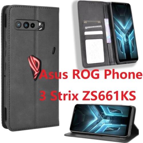 Wallet Leather Cases For Asus ROG Phone 3 Strix ZS661KS Case Magnetic Book Stand Flip Card Protective Cover