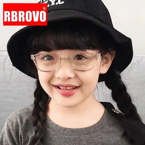 RBROVO Square Retro Glasses Children Fashion Glasses for Boys/Girls Vintage Eyeglasses Children Small Lentes De Lectura Hombre