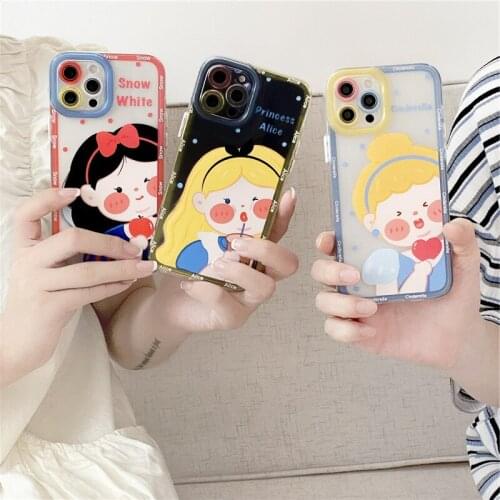 Cute Cartoon Princess Phone Case for IPhone 12 11 Pro Max Mini X XS XR XSMAX 8 7 Plus 2020 SE Protective Cases Cover Accessories