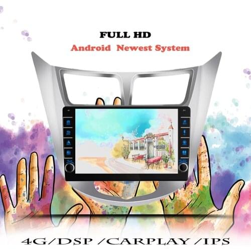 Multimedia Player Car Radio For Hyundai Solaris accent Verna 2010 - 2013 2014 2015 2016 Android 10 Navigation GPS DVD Head Unit