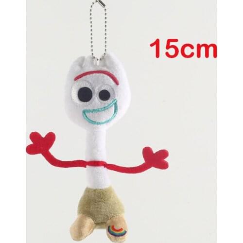 Cartoon Movie TS4 Forky Anime Plush Keychain Toys Forky Soft Plush Stuffed Doll Figure Kids Christmas Birthday Gift