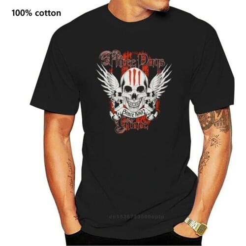 Three Days Grace Mens 1992 Slim Fit T-Shirt Black 100% Cotton T Shirts Brand Clothing Tops Tees