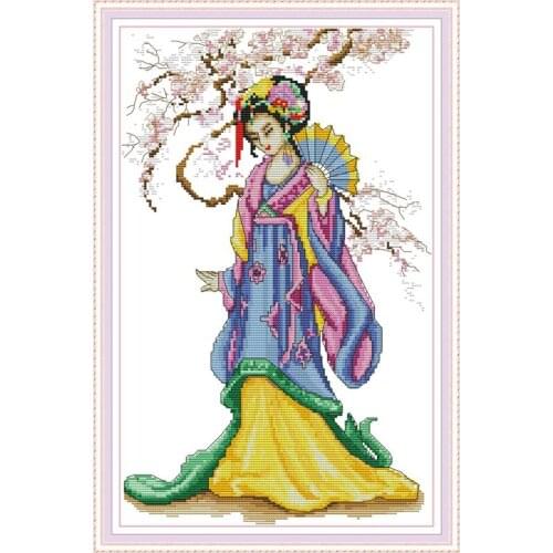 Everlasting Love Korean Beauty Chinese Cross Stitch Kits Ecological Cotton Clear Stamped Printed 14CT 11CT DIY Gift Christmas