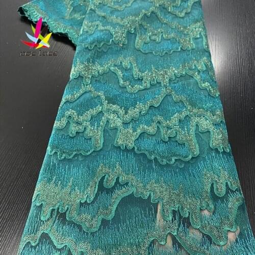 Nigerian Lace Fabric 2019 High Quality Lace Sequins Tulle Lace Fabric French Embroidered Tulle Lace Fabric For Wedding XZ2571B-1