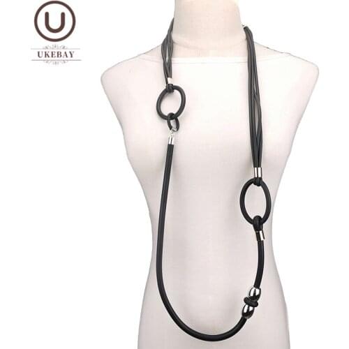 UKEBAY NEW Collar Necklaces Handmade Rubber Necklace Women Boho Jewelry Big Sweater Chains Fashion Festival Clothes Accessories