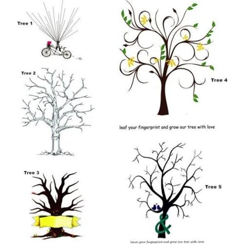 New 1pcs Many Styles Wedding Fingerprint Tree Signature Guest Book Party Graduation Sign