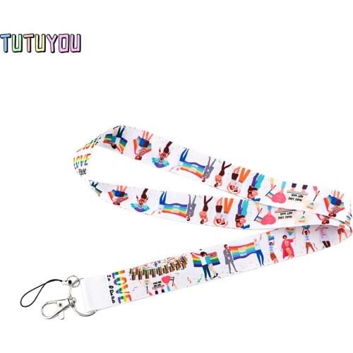 PC3111 Homosexual Keychain Tags Strap Neck Lanyards For Keys ID Card Pass Gym Mobile Phone USB Badge Holder DIY Gay Hang Rope