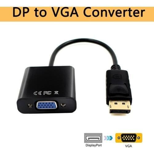 DP to VGA Display Port Converter Adapter Cable 1080P Male to Female DisplayPort for PC Computer Laptop HDTV Monitor Projector