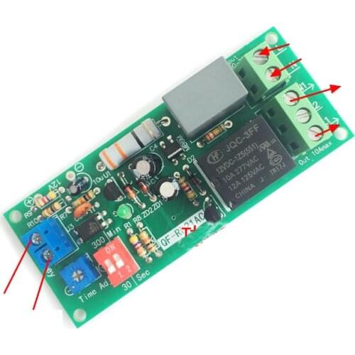 AC 110V 120V 220V Power-off Delay Time Timing Switch Turn ON/OFF Relay Module 0.2 seconds -300 minutes