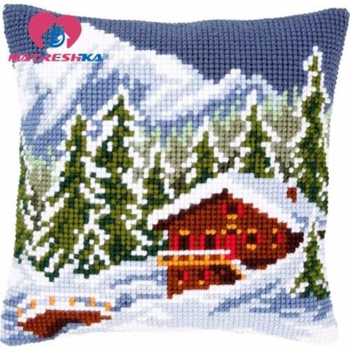Horse cross-stitch pillow latch hook rug kitsembroidery carpet hook needlework button package crafts do it yourself home decor