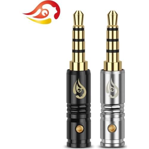 QYFANG 3.5mm Gold Plated Copper Earphone Plug Audio Jack 4 Poles Stereo Metal Adapter Line Wire Connector For DIY HiFi Headphone