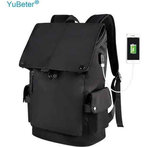 YuBeter Mens Backpack for Laptop Bag 15.6 13 Inch USB Charging Interface Women Girl Ladies Business School Bag Large Capacity