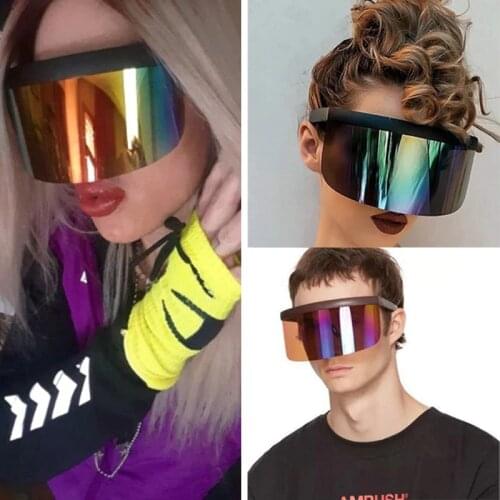 NEW Cool Oversized Lens Anti-Peeping Protective Glasses Fashion Outdoor Anti-UV Eye Protection Sunglasses Cycling Sunglasses