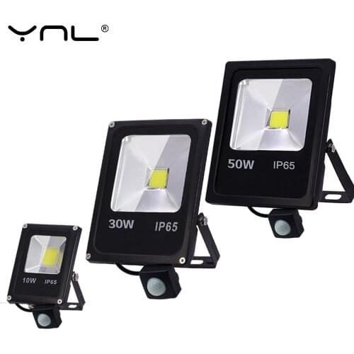Motion Sensor Led Flood Light 220V 50W 30W 10W Outdoor LED Spotlight Floodlight Wall Lamp Reflector IP65 Waterproof Lighting