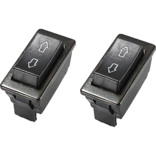 Black 2 pieces DPDT DC 12V 20A Universal Auto Car Power Window Switch 5 pins