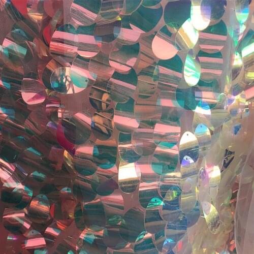 GLace 1Y/lot colour laser scales large sequin mesh fabric wedding background dress decoration TX1192