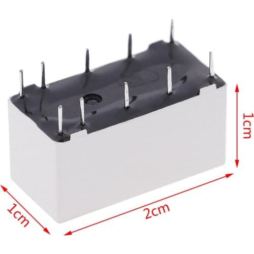 1pc 12V 30VDC 2A 1A 125VAC HFD2/005-S-L2-D RealyCoil Bistable Latching Relay DPDT
