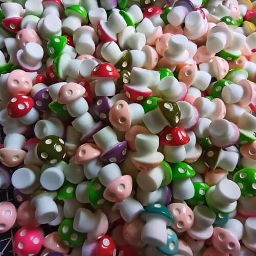 1pcs/lot resin colorful mushroom 12mm~13mm Cabochons Hair Bow Center Card Frame Making Craft DIY