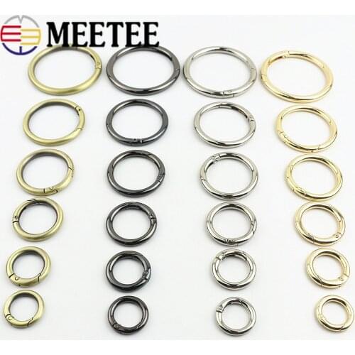 10pcs 10/12/15/20/25/32/38/50mm Metal O Ring for Bag Strap Handbag Handle Spring Buckle Clasp Clip Snap DIY Hardware Accessories