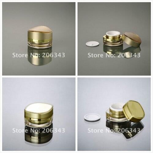 15g gold eye shape eye cream jar/day cream/night cream/essence/moisturizer/gel plastic jar cosmetic packing