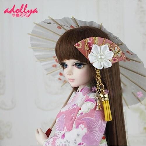 Adollya BJD Doll Accessories Kimono Headdress Toys for Girl BJD Doll Headwear Kimono Fan Suitable for 1/3 1/4 1/6 Doll
