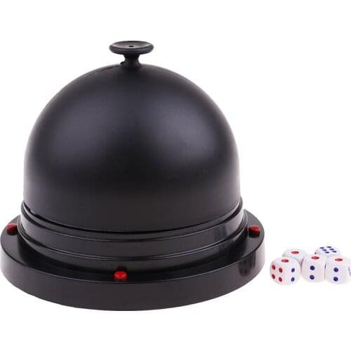 Black Plastic Electric Dice Cup with 5pcs Dices for Gambling Party Game Fun