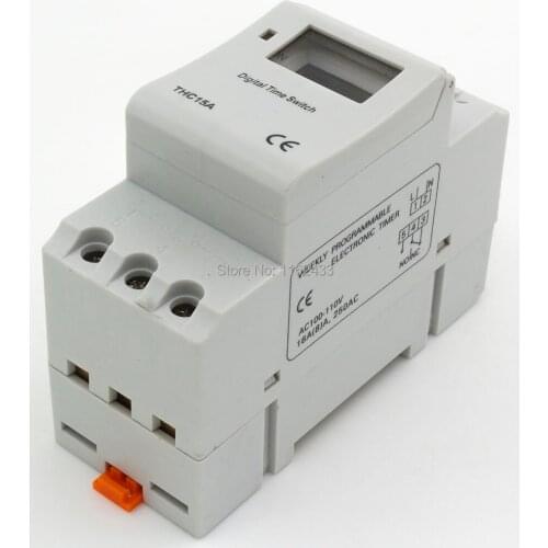 THC15A AC 110V 16A digital time switch weekly programmable electronic timer 110VAC